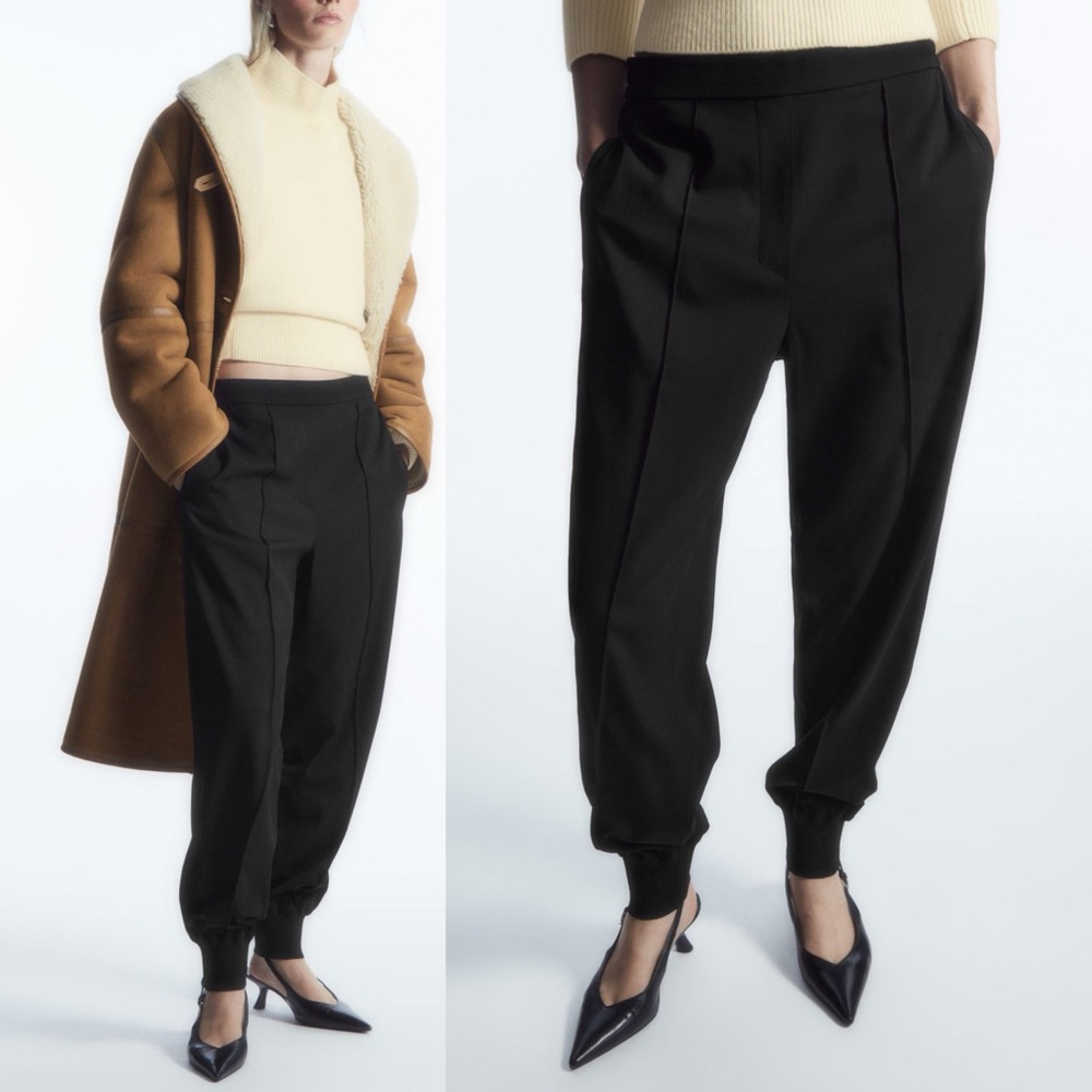 PINTUCKED ELASTICATED TAILORED JOGGERS New w/ tags